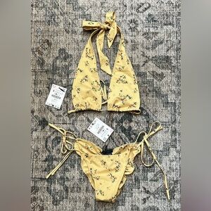 Zara Yellow Floral Bikini Set